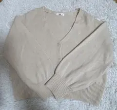WEGO ベージュ Vネックニットカーディガン F