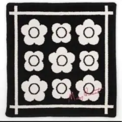 ＊MARY QUANT＊綿モール糸使用　タオルハンカチ　レトロカラー　ブラック