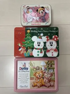 ディズニークッキー缶　空き缶　3個セット　ダッフィー　ミッキー　ドナルド