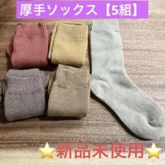 ✨️‼️半額SALE‼️✨️ 厚手 あったかソックス 5組 （暖色系） 22-25cm