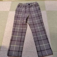 BeBe紫系 チェック柄 ロングパンツ