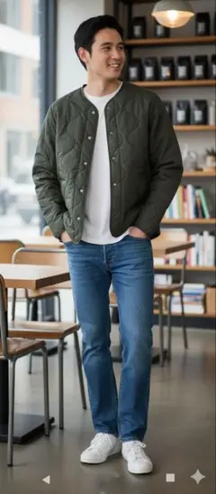 【新品未使用 L】REEF（リーフ）キルティングジャケット 中綿 ブラック 薄手