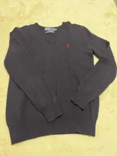 Polo Ralph Lauren M ダークパープル Vネックセーター