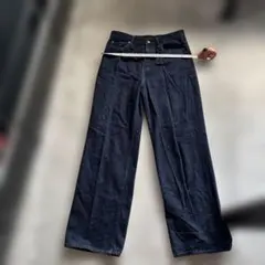 UNIQLO ダークブルー ワイドレッグデニム