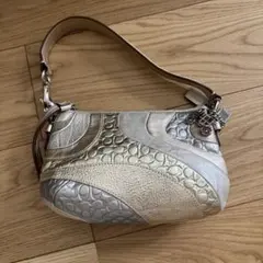COACH ハンドバッグ メタリック パッチワーク シグネチャー