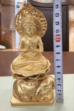 ✶金属工芸品✶香炉 蓮華型 真鍮製 消金メッキ 仏具 国産 インテリア