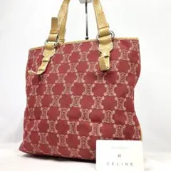 セリーヌ パリマカダム ハンドバッグ キャンバス レザー