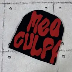 黒 赤文字 ビーニー帽子 ニットキャップ