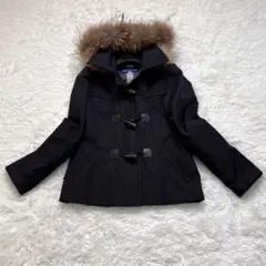 バーバリー ダッフル コート ノバチェック ショート丈 ブラック ナイロン