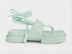 CHARLES & KEITH レースアップ サンダル ライトグリーン 39のサムネイル