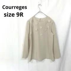 クレージュ▶長袖ブラウス 9R ベージュ 花モチーフ 薄手 上品 きれいめのサムネイル