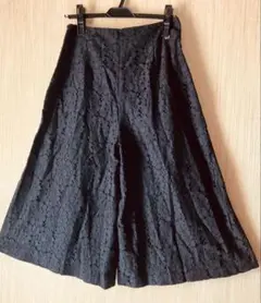 GU ジーユー レースキュロットパンツ M 黒 ガウチョパンツ スカートのサムネイル