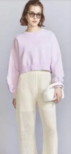 BEAUTY&YOUTH コットン裏毛ショートワイドスウェットプルオー