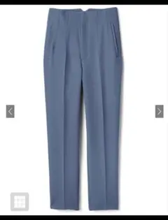 ハイウエストテーパードパンツブルー スラックス Mサイズ