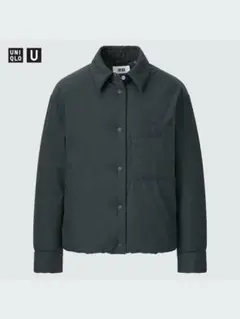 UNIQLO U ユニクロ　パデッドシャツジャケット　ダークグリーン　S