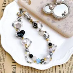 ハンドメイド　ビーズストラップ　キーホルダー　アクセサリー　携帯　レジン　スマホ