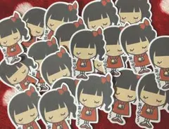 サンキューカード手書き娘おじぎ