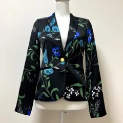 カルバンクライン　花柄　ブラック　テーラードジャケット　素敵　大人　上品　華やかのサムネイル