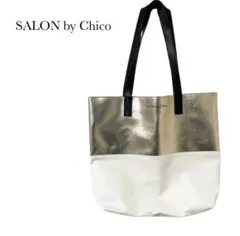 SALON by Chico 限定ショッパー　ゴールド×白　トートバッグ