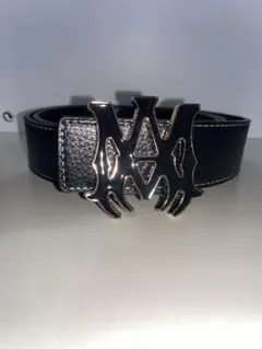 AMIRI ロゴバックル レザーベルト ブラック 並行輸入品