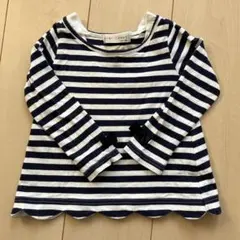 ストライプ長袖カットソー 100