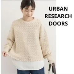 URBAN RESEARCH DOORS ヘリンボーン柄ニットプルオーバー