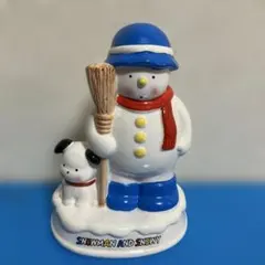 陶器製　スノーマンと愛犬のスノーウィー貯金箱　フィギュアMANY 陶器製 スノーマンと愛犬のスノーウィー貯金箱 フィギュアSNOWMANSNOWY