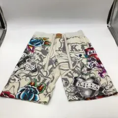 0722-08 エドハーディー ハーフパンツ M 総柄 スカル Y2Kのサムネイル