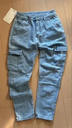 新品/未使用 ダメージデニムカーゴパンツ(訳あり)格安