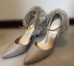 GRLファー付きグレージュパンプス23㎝のサムネイル
