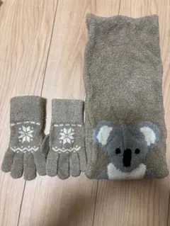 コアラデザイン マフラーと手袋セット