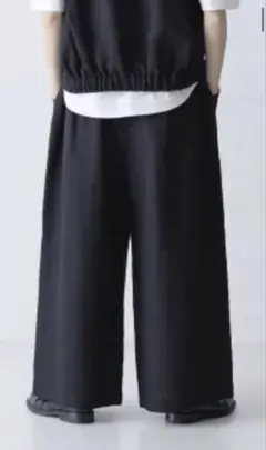 cion ブラック リネン　ワイドパンツ