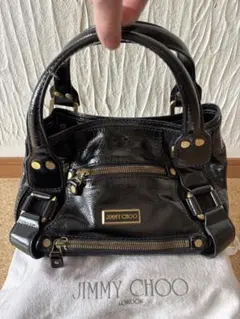 ジミーチュウ　JIMMY CHOO ハンドバッグ　エナメル　バッグ　ブラックのサムネイル