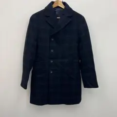 llll SUIT SELECT メンズ チェスターコートネイビー チェック柄Mのサムネイル