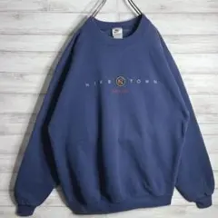 NIKE スウェット　刺繍タグ　銀タグ　90’s ネイビー