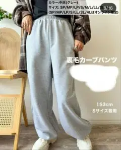 裏毛カーブパンツ グレーLP　低身長mayo しまむら