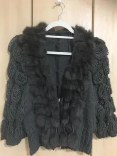 レディース　ファーカーディガン　Mサイズ