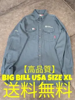 よ*ぃ様 【高品質】BIG BILL ビッグビル ワークシャツ 刺繍 紺 USAのサムネイル