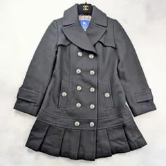 BURBERRY BLUE LABEL ピーコートフレア ノバチェック ブラック