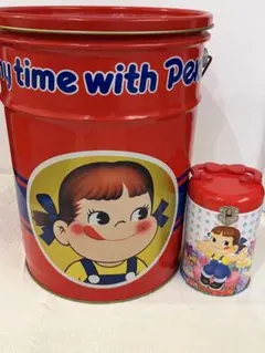 不二家 ペコちゃん スツール缶 椅子 小物入れ レトロのサムネイル