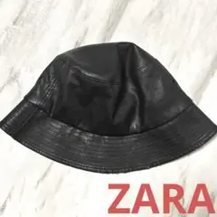 ZARA レザー バケットハット