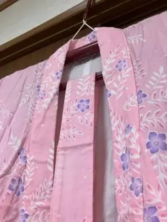 寝巻き用の浴衣　花柄ピンク浴衣 Mサイズ　東洋紡