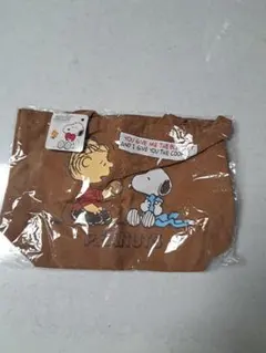 PEANUTS スヌーピー コットンランチトート ブラウン