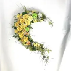 フラワーリース 風薫る9 グリーンリース お花と共に 玄関リース 造花