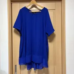 大きいサイズ青い半袖チュニックのサムネイル
