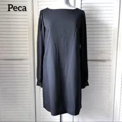 Peca ペカ　異素材　シアースリーブ　ワンピース