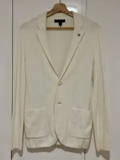 LARDINI オフホワイト コットン ニットジャケット サイズXS