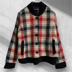 カラバザ　レトロチェック ジャケット ブルゾン レトロ　ヴィンテージ風　ポケット