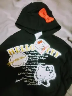 HELLO KITTY フード付きパーカー 黒 新品タグ付き