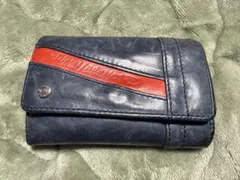 DIESEL 二つ折り財布 小銭入れ ネイビー/レッド